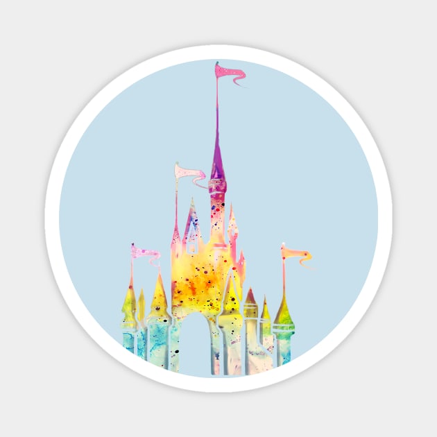 Watercolor Splash Castle Magnet by digitaldoodlers